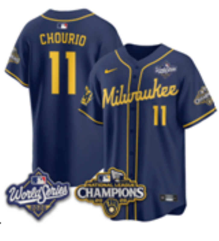 Women Milwaukee Brewers #11 Jackson Chourio Blue Nike 2026 World Series jersey 102107